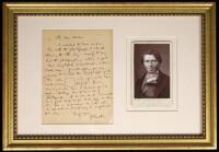 Autograph Letter Signed by Ruskin, framed with a carte-de-visite portrait of him