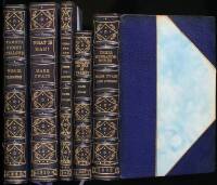 Lot of four volumes by Samuel Clemens, and one by Will M. Clemens, all bound by John Grabau