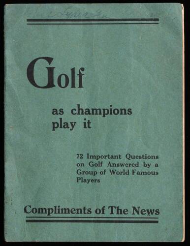 Golf as Champions Play It