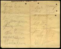 Autograph sheet with 17 golf autographs from the 1943 Tam O’Shanter golf tournament