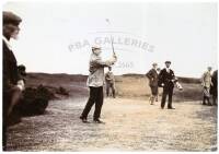 Original golfing photograph of Alex Herd at the 13th tee of St. Andrews during the British Open and a separate autograph of Herd