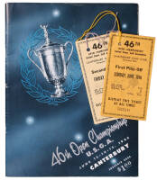 USGA 46th Open [Golf] Championship, June 13-14-15, 1946, Canterbury Golf Club…[Official] Souvenir Book and Program, plus two tickets