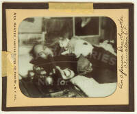 Lantern slide of a smoker in a San Francisco opium den