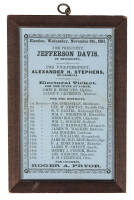 Confederate Virginia election campaign flier for Jefferson Davis and Alexander Stephens