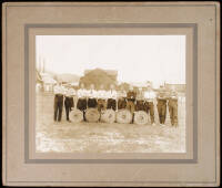 Sepia-tone silver photograph of the Douglas, Alaska, Volunteer Fire Department