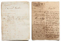 Four manuscript documents relating to the existence of escaped slaves in the area of the sugar refiner "La Par"