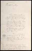 Original document, signed by Queen Victoria