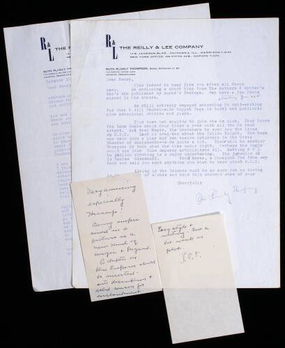 Archive of correspondence, proofs, and other material relating to Blossoms book The Blue Emperor of Oz, including letters from Ruth Plumly Thompson