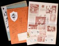 Collection of approximately 18 menus and programs, most signed by multiple attendees, plus a few related items
