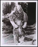 Movie still of Bert Lahr as the Cowardly Lion, signed by Lahr