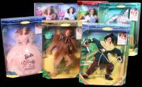 Lot of 7 Mattel Barbie and Ken dolls in Wizard of Oz costumes.