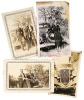 Lot of eight original photographs of Bonnie Parker, Clyde Barrow, and the cohorts