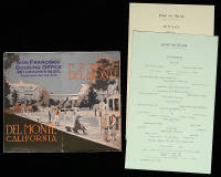 Lot of 3 Hotel Del Monte ephemera items