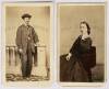 Lot of 12 Civil War-era cartes de visite, including 3 tinted photos of actresses
