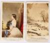 Lot of 12 Civil War-era cartes de visite, including 3 tinted photos of actresses - 3