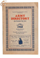 Army Directory, San Francisco Bay Area. April-May-June 1938. Revised Quarterly. Established 1920. Presidio of San Francisco and Bay Cities.