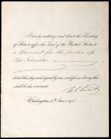 Document signed by Grant as President of the United States