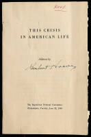 This Crisis in American Life. Address by Herbert Hoover before the Republican National Convention, Philadelphia...June 22, 1948