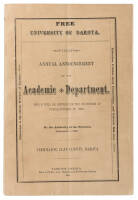 First Annual Announcement of Its Academic Department. Which Will Be Open for the Reception of Pupils October 15, 1882