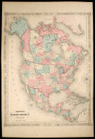 Collection of 12 hand-colored maps from Johnson&rsquo;s Family Atlas