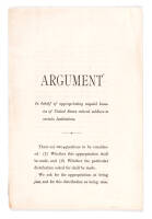 Argument In behalf of appropriating unpaid bounties of United States colored soldiers to certain Institutions