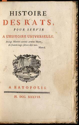 Histoire des Rats, pour sevor a l'Histoire Universelle