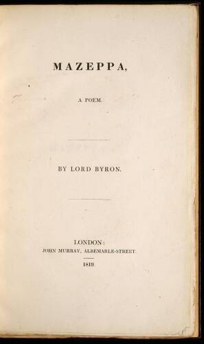 Mazeppa, A Poem