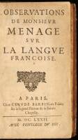 Observations de Monsieur Menage sur la Langue Francoise