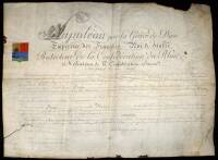 Ornate Partly-printed Document Signed “Napole.” As Emperor of France and King of Italy.