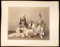 Lot of 5 hand-colored albumen photographs on card mounts