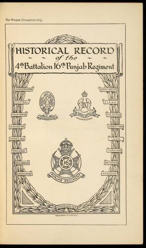 Historical Record of the 4th Battalion, 16th Punjab Regiment
