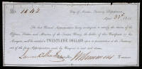 Texas Naval Certificate, endorsed by C. Cremor, Sail Maker