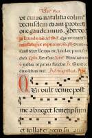 13 vellum leaves from antiphonals, various sizes