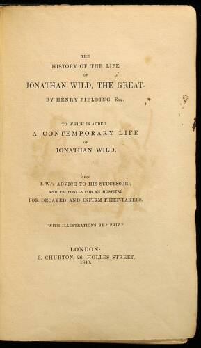 The History of the Life of Jonathan Wild, the Great
