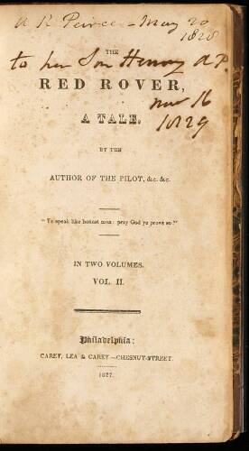 The Red Rover, a Tale by the Author of the Pilot, &c., &c.