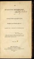 The Eclectic Repertory and Analytical Review, Medical and Philosophical. Edited by a Society of Physicians