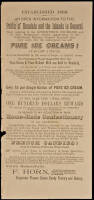 Broadside advertisement for the Pioneer Steam Candy Factory and Bakery in Honolulu, manufacturers of Pure Ice Creams and other delicacies