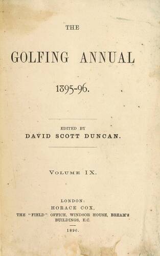 The Golfing Annual 1895-96, Volume IX