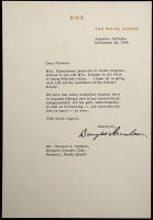 Typed letter, signed by Dwight D. Eisenhower to Norman A. Palmer of the Newport Country Club, Rhode Island