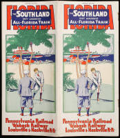 The Southland: The Swift, Luxurious, Daily All-Florida Train. Pennsylvania Railroad, Wabash Railway, Louisville & Nashville R.R. Winter 1932-1933