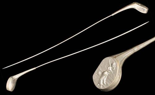 Golf metal hat-pin shaped as a driver
