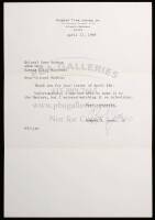 Typed letter signed by Bobby Jones