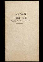 Loudoun Golf and Country Club...Constitution, 1927