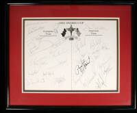 1991 Ryder Cup: “The War by the Shore” at Kiawah Island, a unique framed sheet for autographs