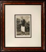 Original photograph of the first Masters Golf Tournament winner, Horton Smith, taken by George S. Pietzcker, signed by Smith