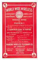 Flyer advertising wireless transmission to Hawaii from the mainland U.S.