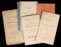 Lot of five orations and sermons delivered before the Merrimack Humane Society