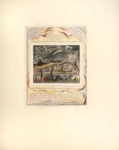 Prospectus and 17 color plates for William Blake's Illustrations for the Book of Job