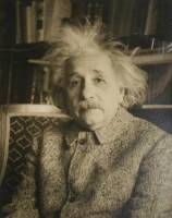 Original gelatin silver print portrait of Albert Einstein