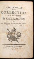 Id&eacute;e G&eacute;n&eacute;rale d'une Collection Complette d'Estampes. Avec une Dissertation sur l'origine de la Gravure & sur les premiers Livres d'Images